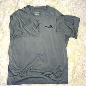 Huk long sleeve fishing shirt size Large gray